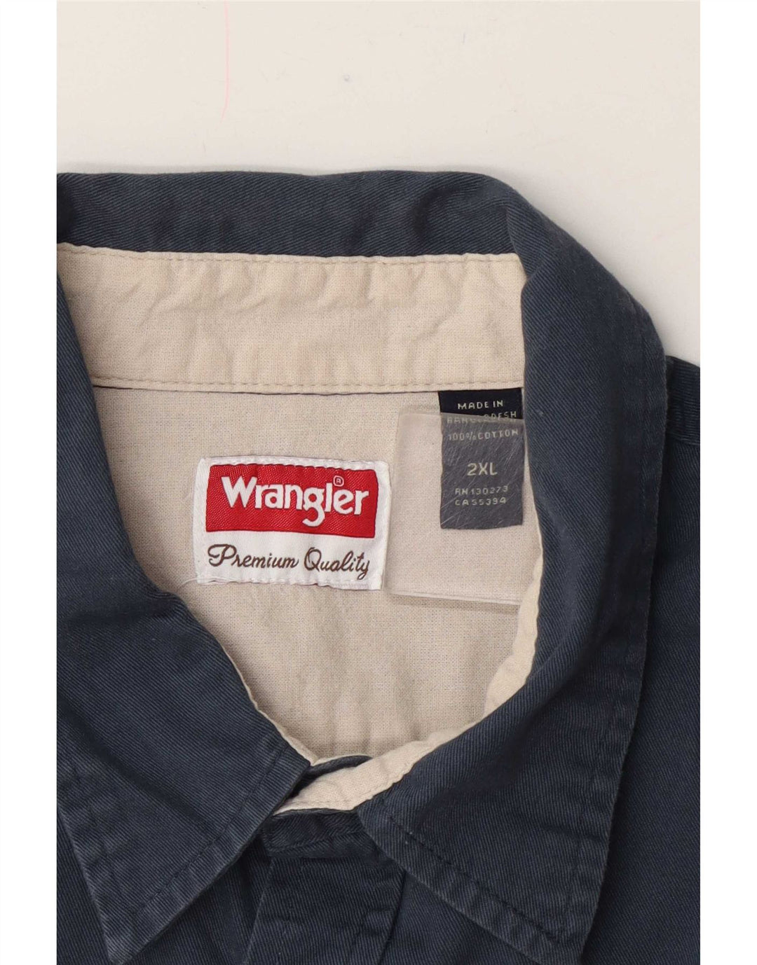 Мужская рубашка Wrangler 2XL темно-синяя, хлопок