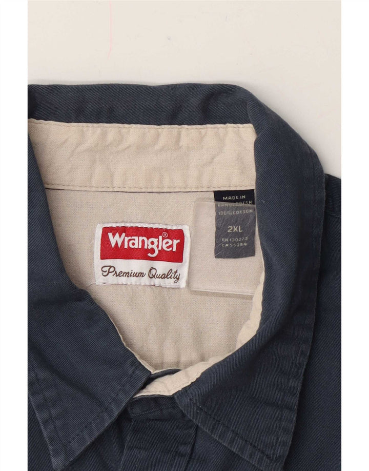 Мужская рубашка Wrangler 2XL темно-синяя, хлопок