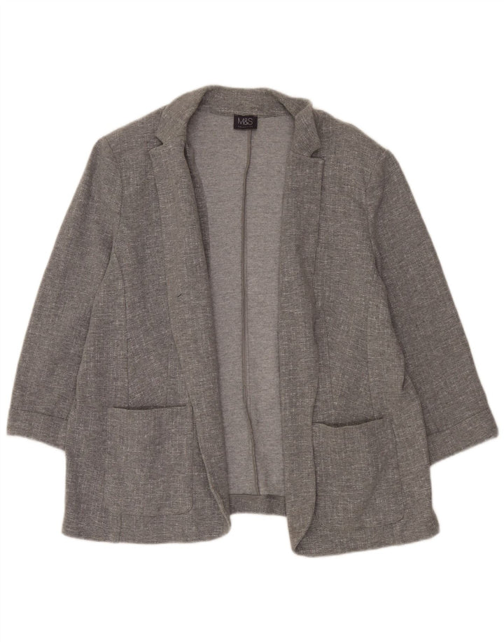 Женский открытый пиджак с рукавами 3/4 Marks & Spencer, Великобритания 20, 2XL, серый хлопок