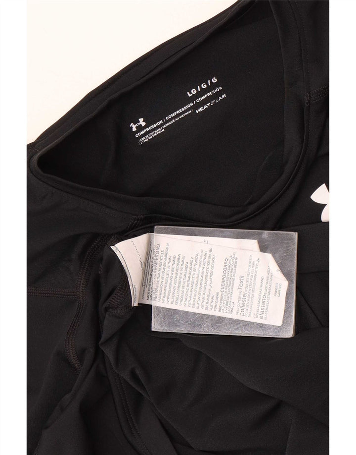 Мужской топ Under Armour Heat Gear, большой черный полиэстер с длинными рукавами