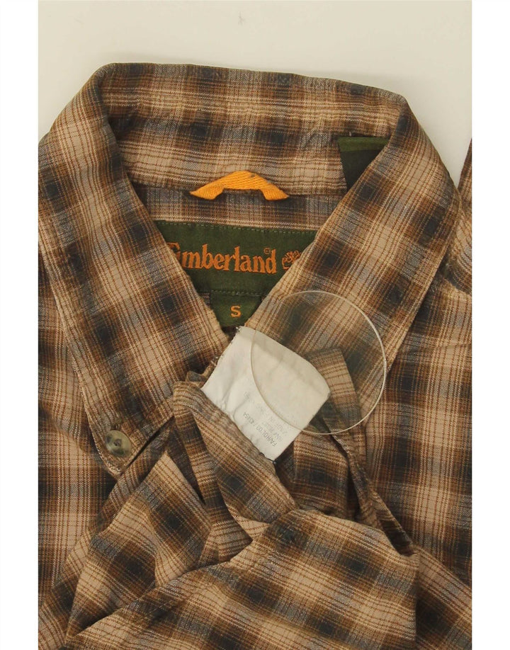 Мужская фланелевая рубашка Timberland, маленькая коричневая клетка в клетку, хлопок