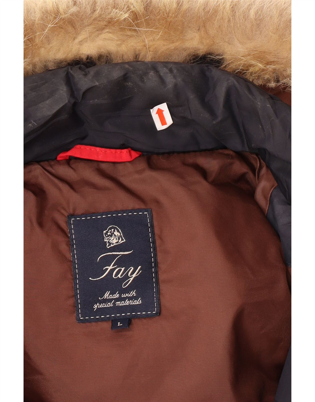 Мужская стеганая куртка FAY с капюшоном UK 40, большой темно-синий полиэстер