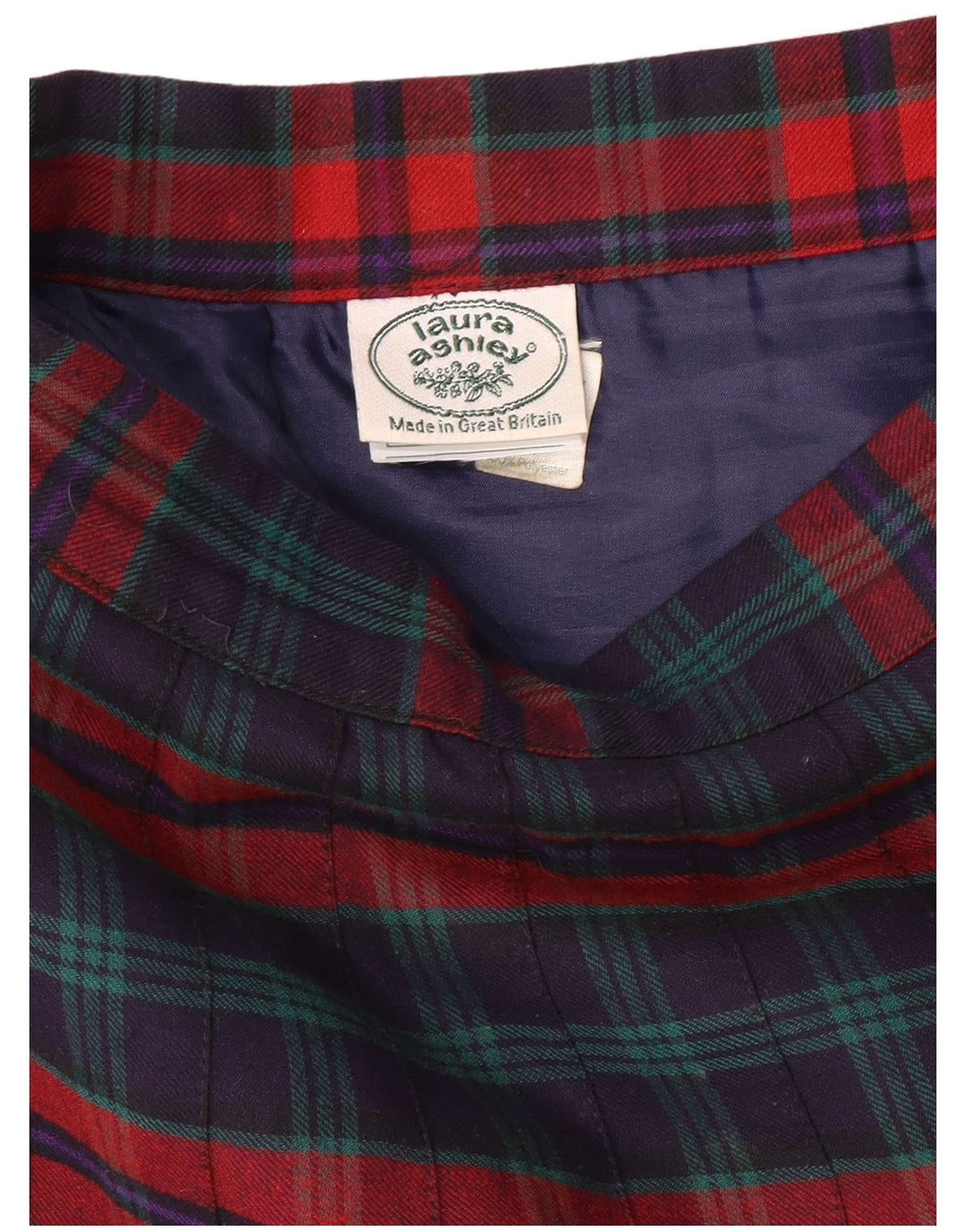 LAURA ASHLEY Женская плиссированная юбка с высокой талией W26, маленькая, темно-синяя, в клетку