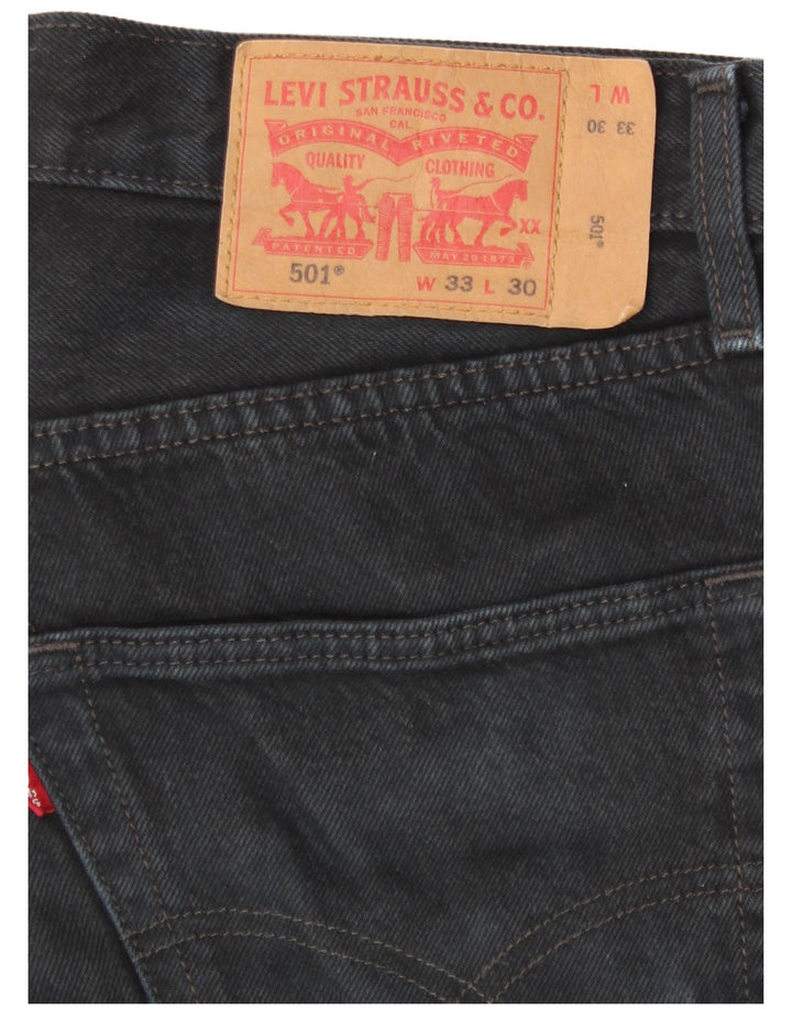 Мужские прямые джинсы Levi's 501 W33 L30, черный хлопок