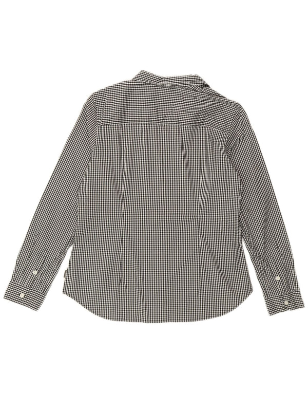 Женская рубашка Eddie Bauer UK 16, большая черная хлопковая клетка