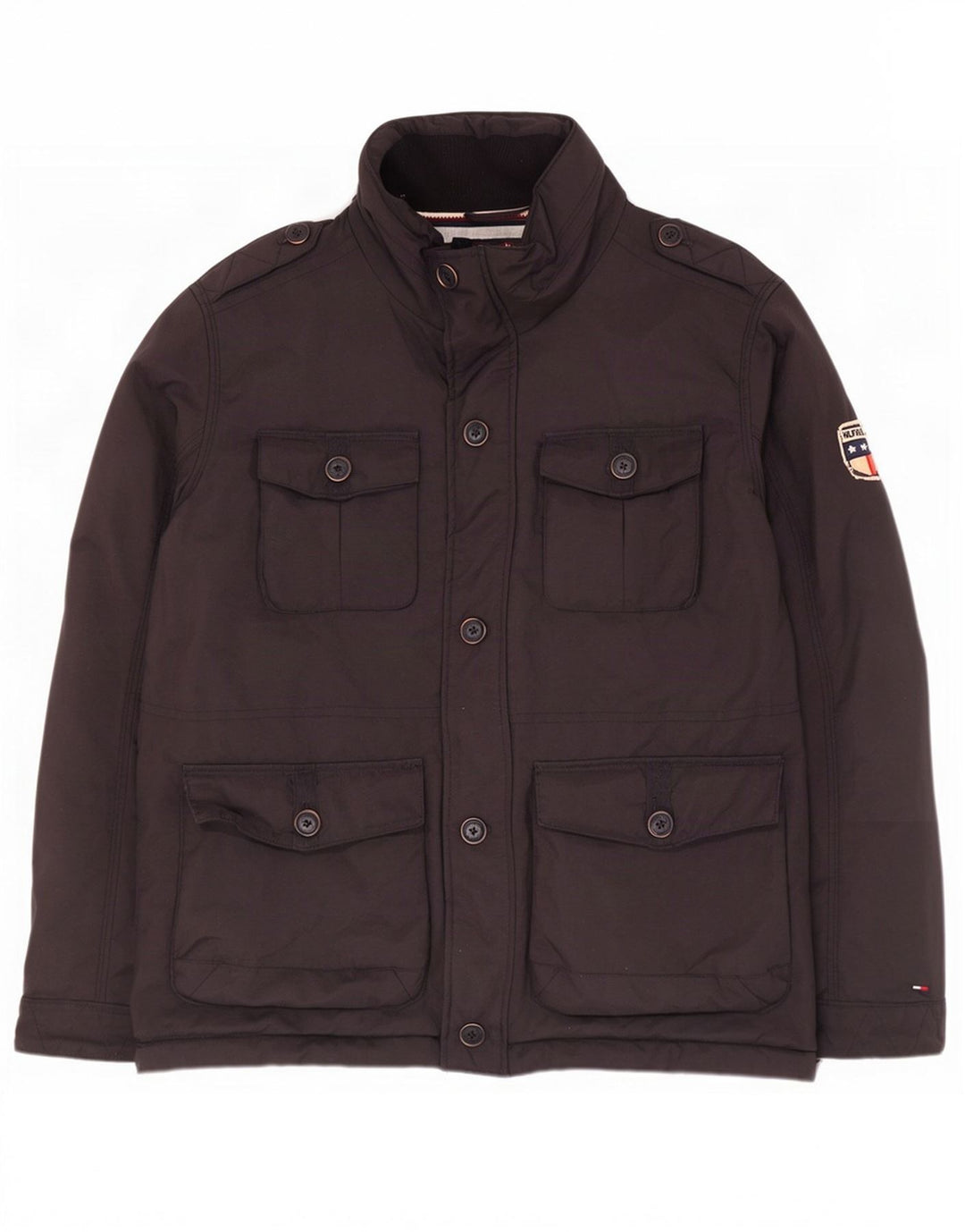 Мужская куртка в стиле милитари Tommy Hilfiger UK 40, большая, черный нейлон
