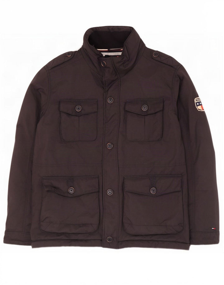 Мужская куртка в стиле милитари Tommy Hilfiger UK 40, большая, черный нейлон