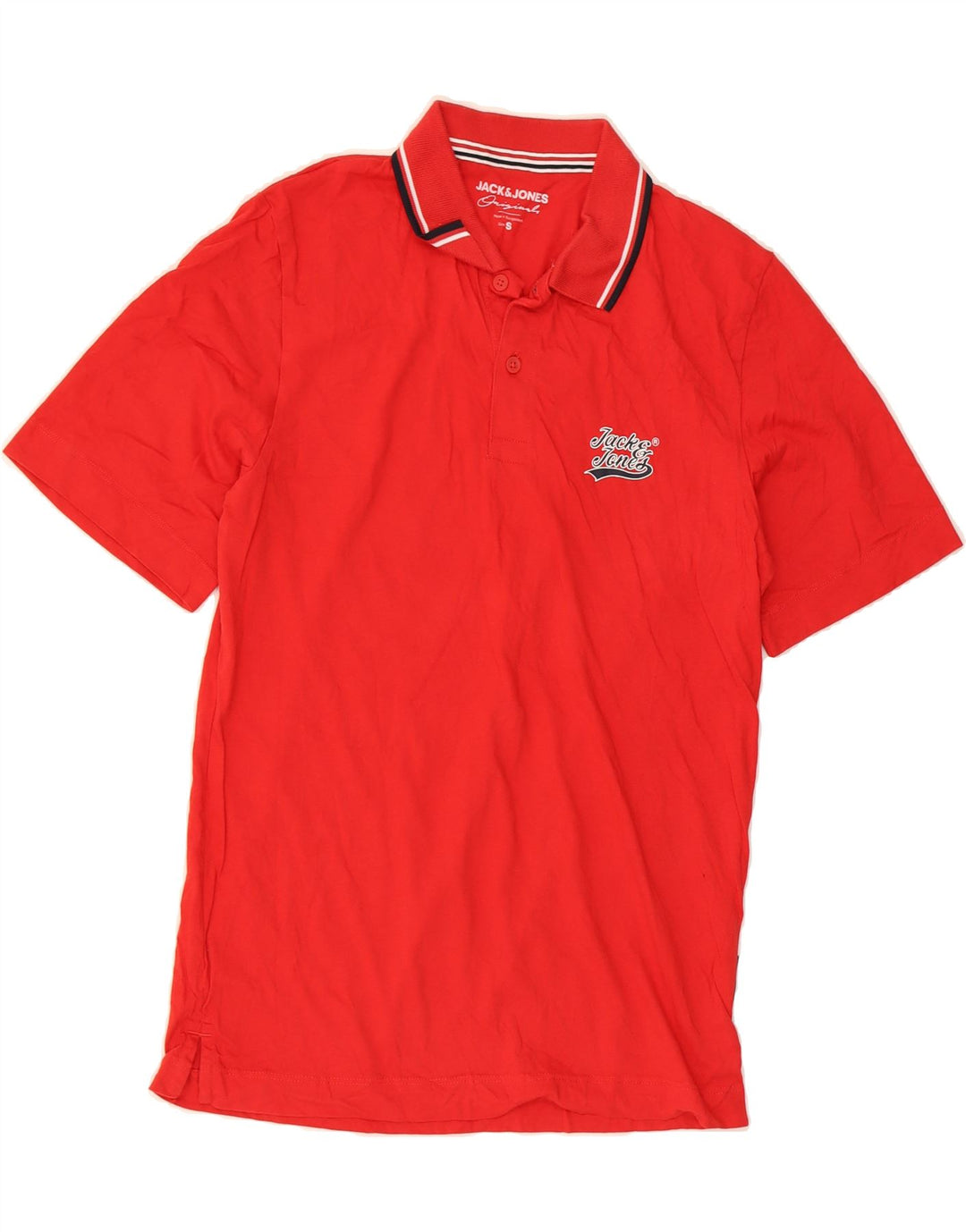 JACK & JONES Mens Polo Shirt Small Red Cotton Vintage Jack & Jones and Second-Hand Jack & Jones from Messina Hembry 