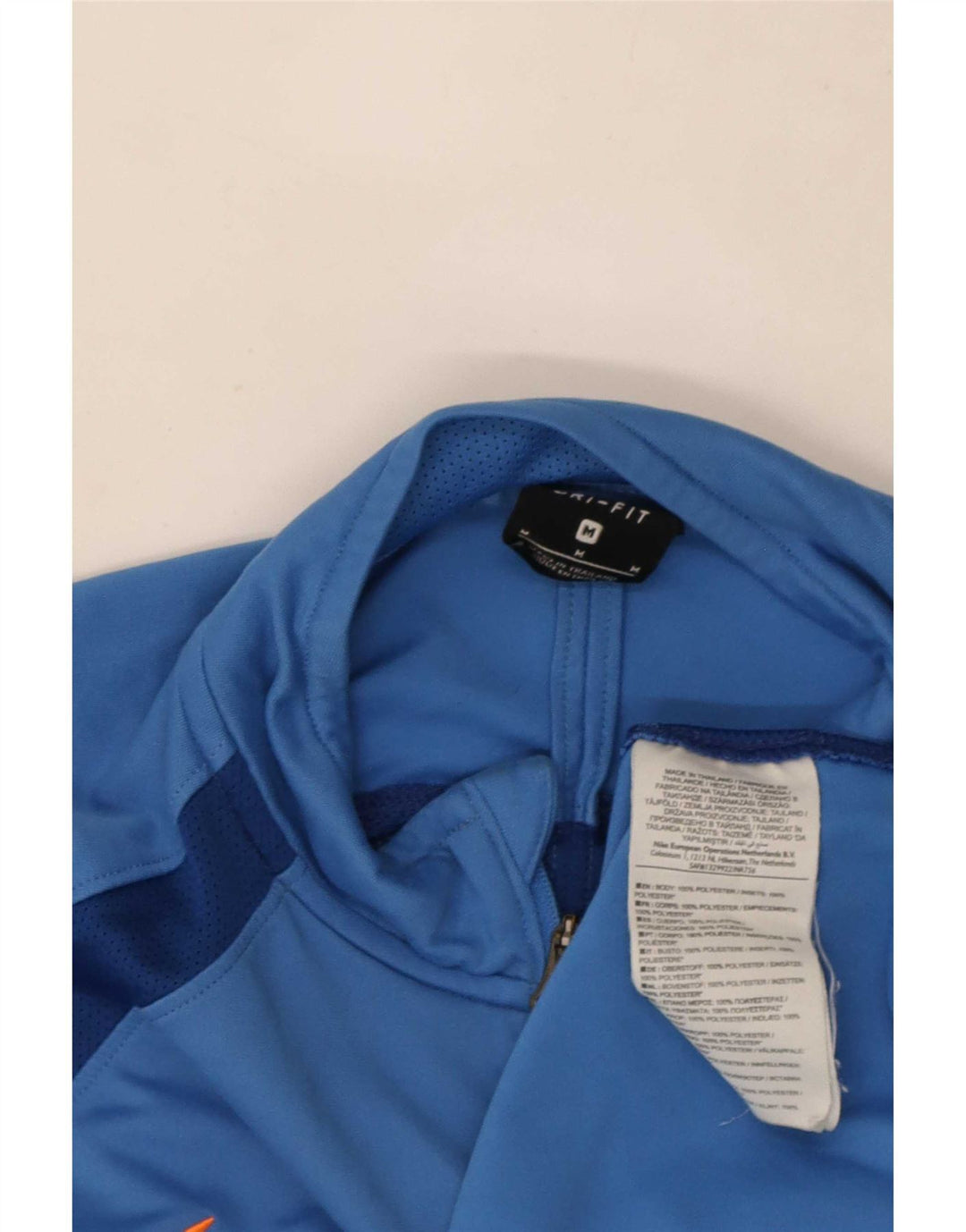Мужской пуловер с воротником на молнии Nike Dri Fit, средний синий цветной блок