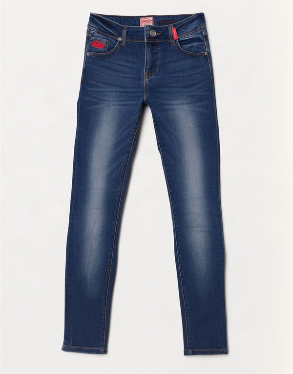 Женские джинсы суперскинни Superdry Rosefill W30 L32, синий хлопок