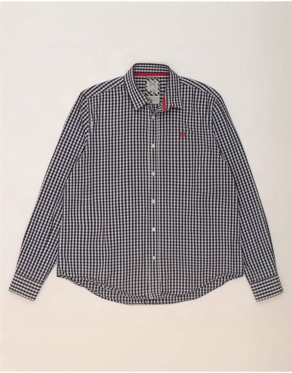 Crew Clothing Мужская классическая рубашка XL темно-синего цвета в мелкую клетку