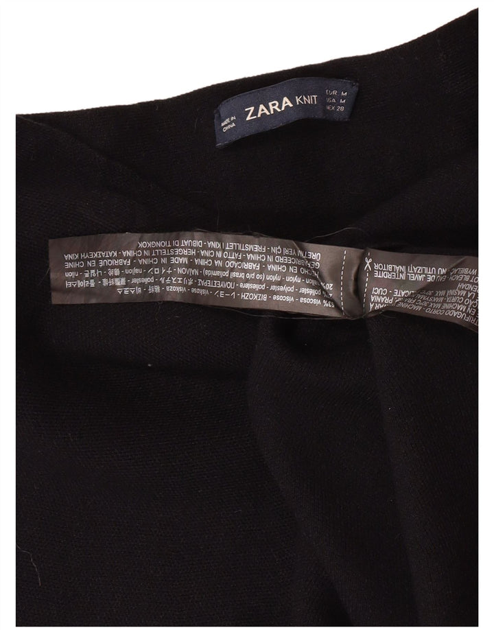 Zara Женская юбка-трапеция с завышенной талией, средний W24, черная вискоза