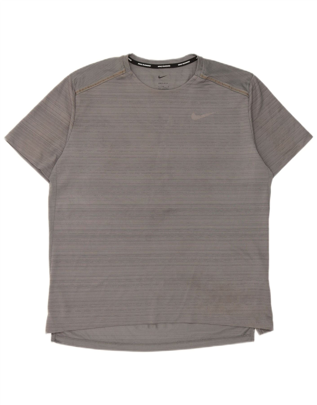 Мужская футболка Nike Dri Fit из полиэстера в тонкую полоску большого серого цвета