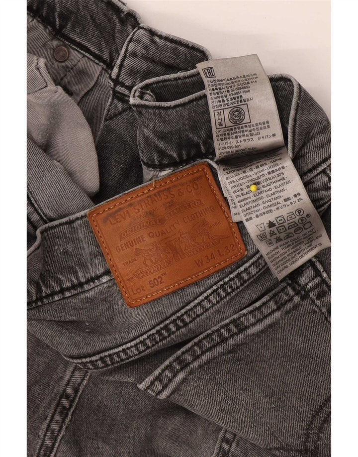 Мужские зауженные джинсы Levi's 502 W34 L32 Серые хлопковые