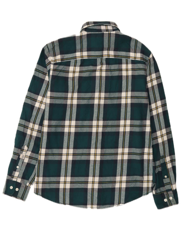 Мужская фланелевая рубашка Jack & Jones XS в зеленую клетку из хлопка