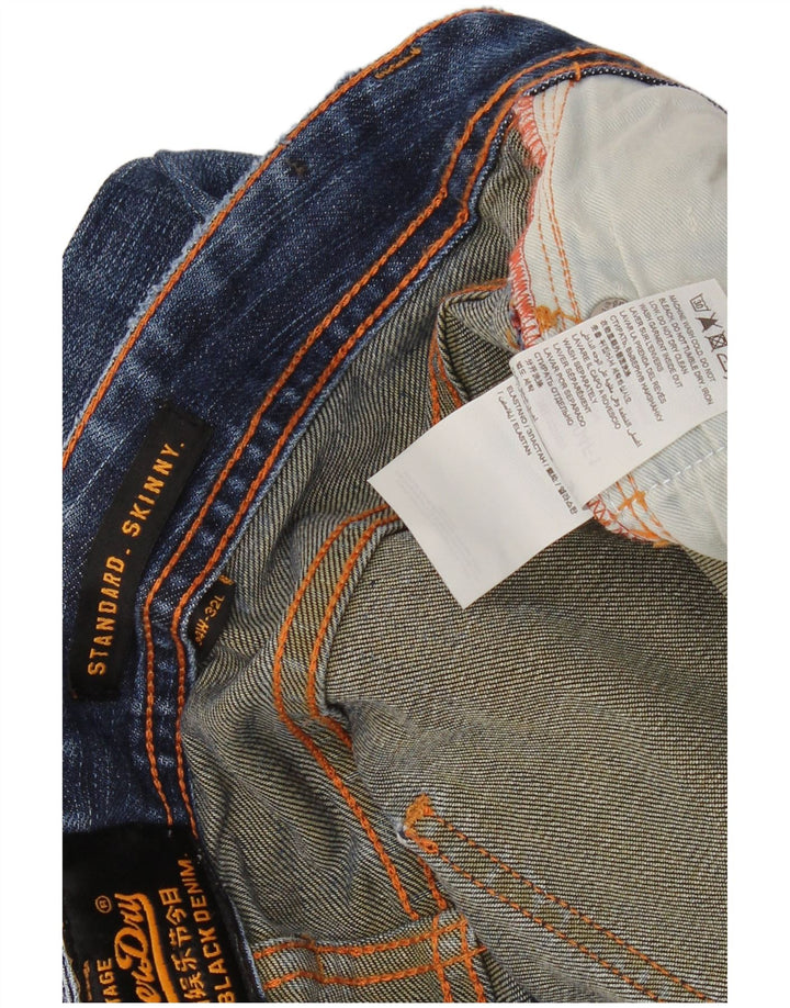 SUPERDRY Мужские джинсы скинни стандартного стандартного кроя W34 L32, синий хлопок