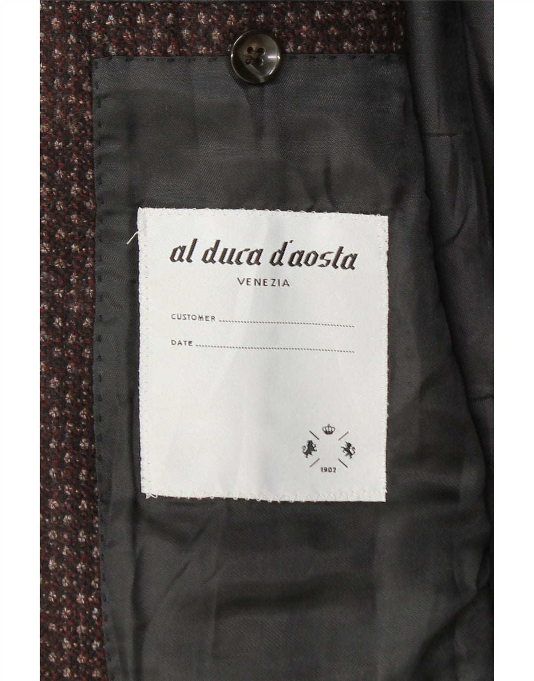 Мужской пиджак на 3 пуговицах Al Duca D'Aosta IT 52 XL бордовый в крапинку