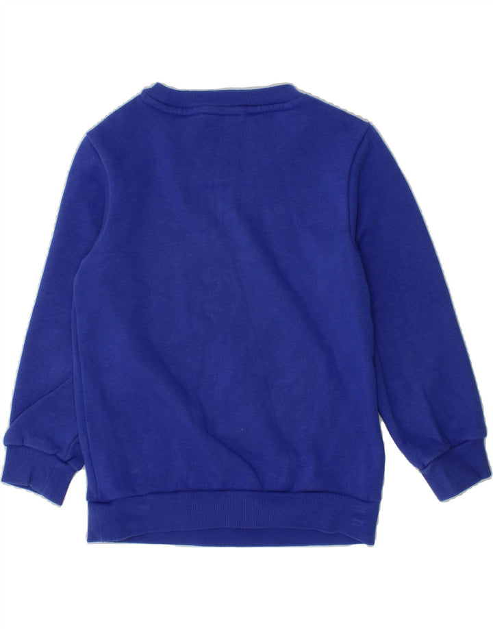 ADIDAS Boys Graphic Sweatshirt Jumper 2-3 Years Blue Cotton Vintage Adidas and Second-Hand Adidas from Messina Hembry 
