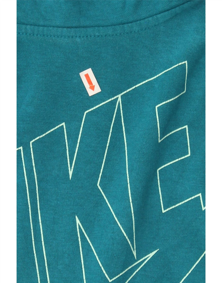 NIKE Womens Oversized Graphic Hoodie Jumper UK 18 XL Blue Polyester Vintage Nike and Second-Hand Nike from Messina Hembry 