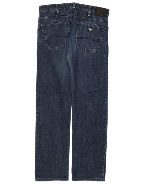 Armani Jeans Мужские прямые джинсы W33 L31 Темно-синий хлопок