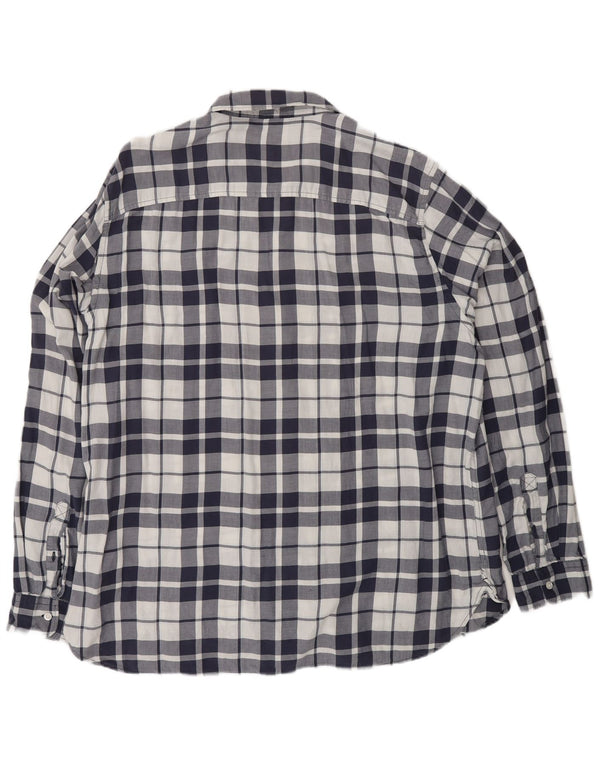 TIMBERLAND Мужская рубашка стандартного кроя 2XL темно-синяя клетка из хлопка