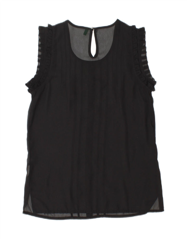 BENETTON Womens Sleeveless Blouse Top UK 10 Small Black Polyester Vintage Benetton and Second-Hand Benetton from Messina Hembry 