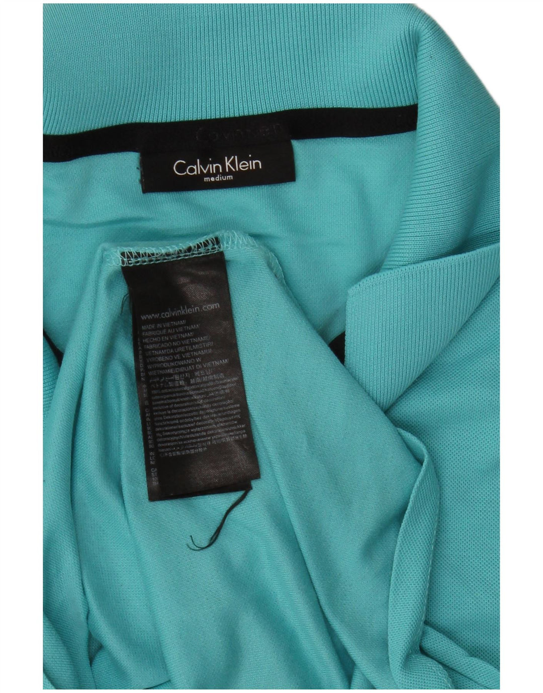 Мужская рубашка-поло Calvin Klein, хлопок среднего синего цвета