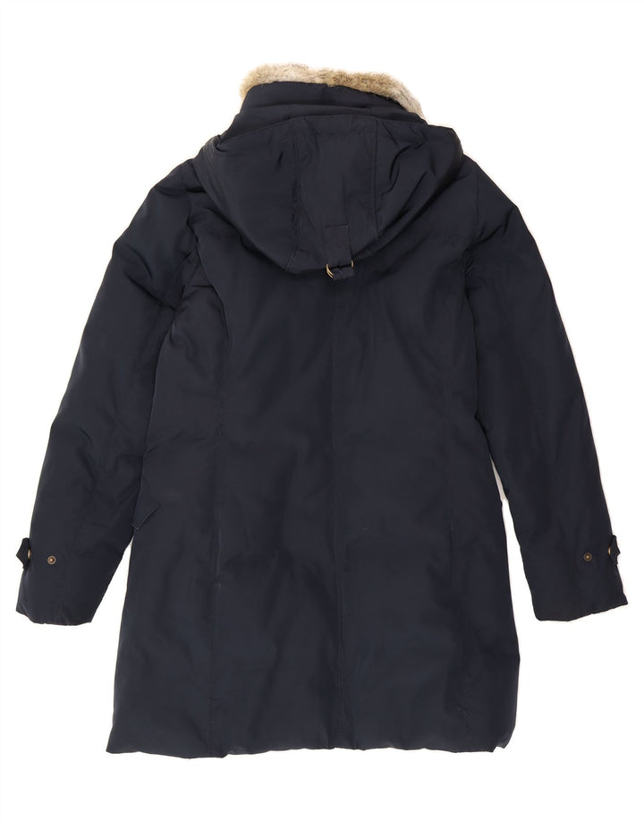 TOMMY HILFIGER Womens Hooded Padded Coat UK 16 Large Navy Blue Polyester Vintage Tommy Hilfiger and Second-Hand Tommy Hilfiger from Messina Hembry 