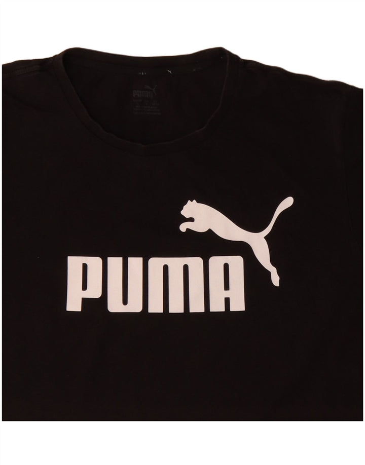 Мужская футболка с рисунком Puma, большая черная хлопковая рубашка