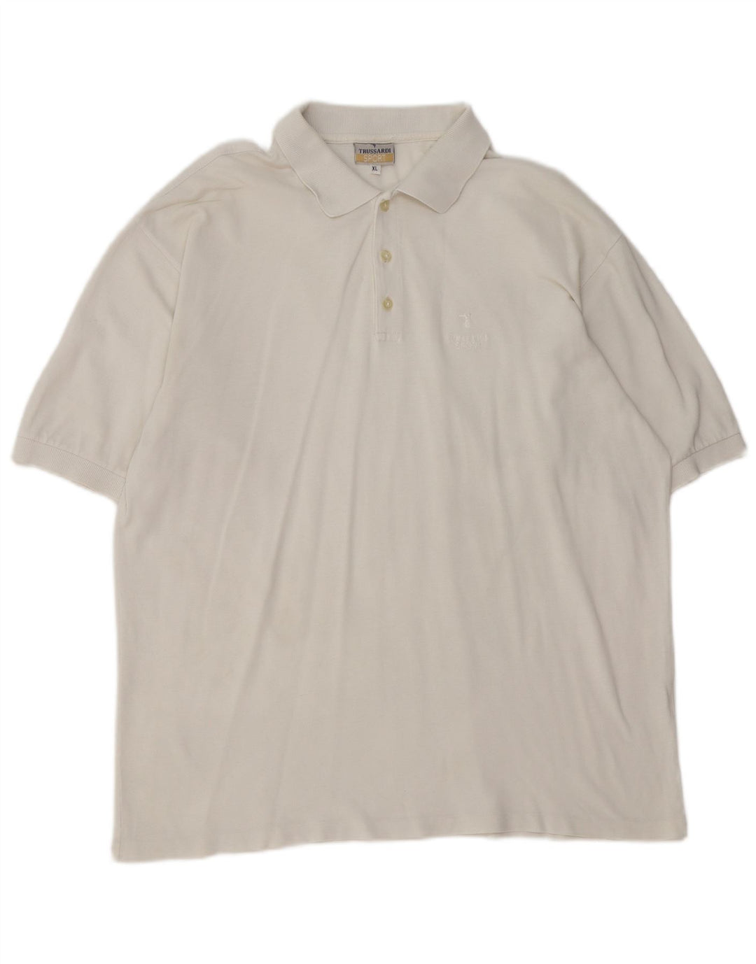 Мужская рубашка-поло TRUSSARDI XL, белый хлопок