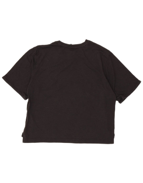 Женская укороченная футболка оверсайз с рисунком Adidas, Великобритания, 8/10, маленькая, черная