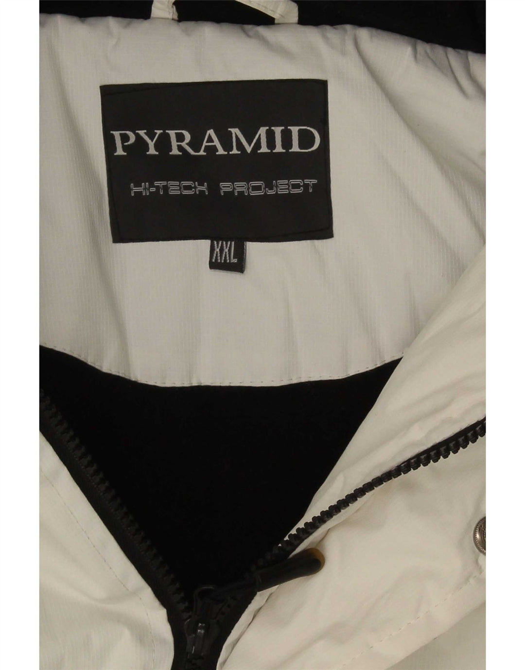 Мужская лыжная куртка Pyramid с капюшоном UK 44 2XL, белая с цветными блоками