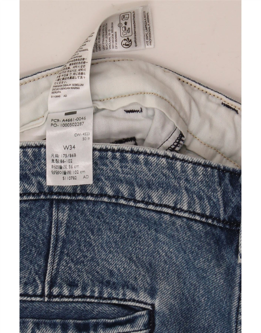 Женские джинсовые шорты чинос Levi's W34, большие синие, хлопок