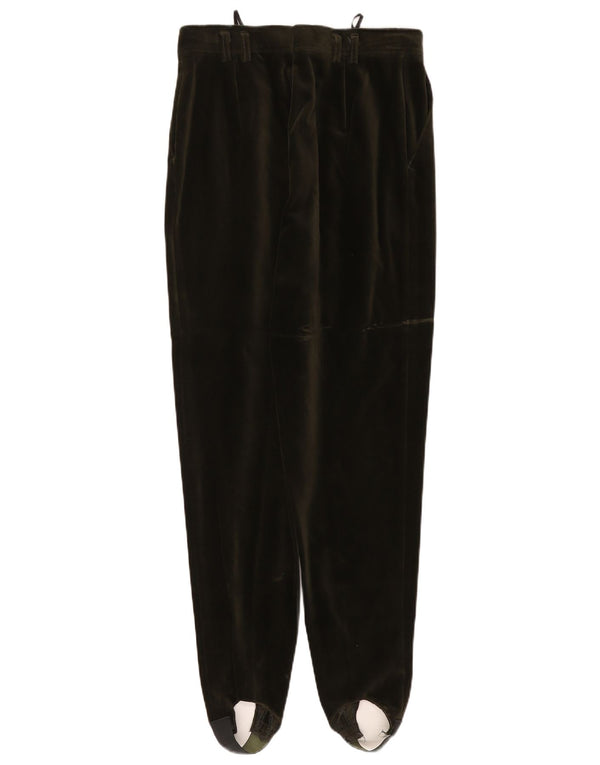 ВИНТАЖНЫЕ женские бархатные брюки со штрипками EU 40, средний W27 L29, зеленый хлопок