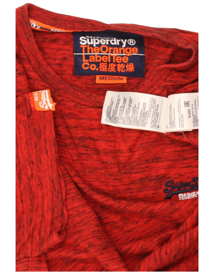 SUPERDRY Мужская футболка из хлопка среднего красного цвета с крапинками