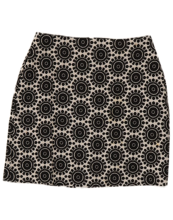 Женская юбка-карандаш Marks & Spencer UK 8, маленькая W28, черный хлопок с геометрическим рисунком