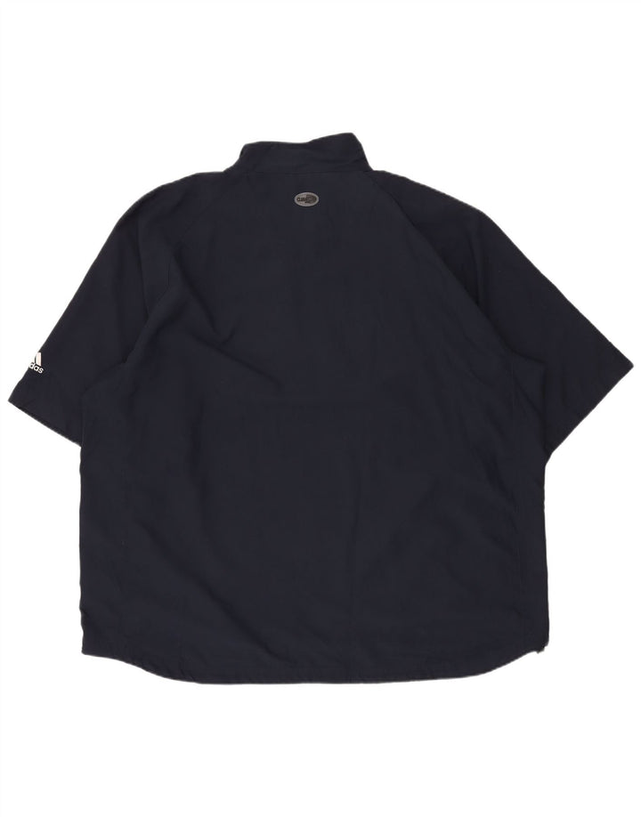 Мужской спортивный костюм Adidas Climacool с воротником на молнии, темно-синий спортивный костюм 2XL