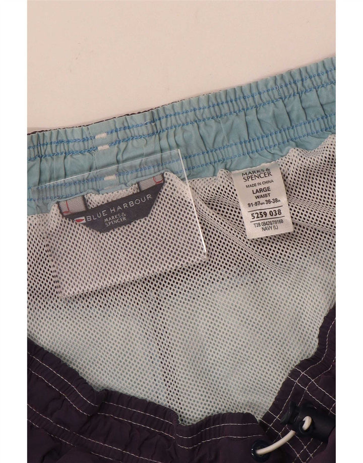 Мужские шорты для плавания Marks & Spencer Blue Harbour, большие фиолетовые с цветными блоками