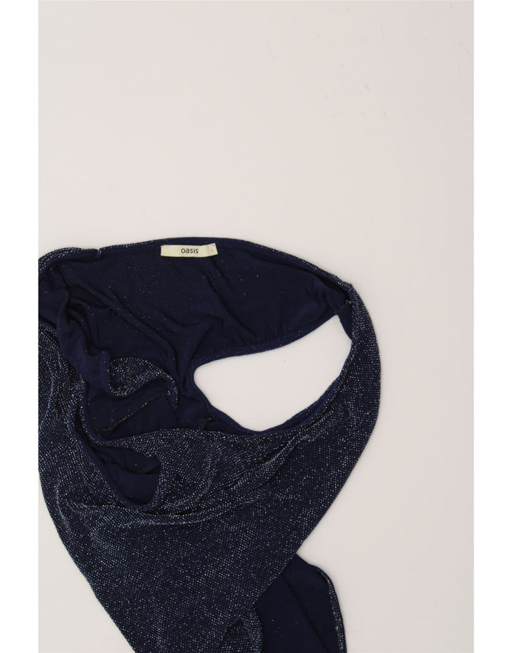 OASIS Womens Sleeveless Blouse Top UK 14 Large Navy Blue Nylon Vintage Oasis and Second-Hand Oasis from Messina Hembry 