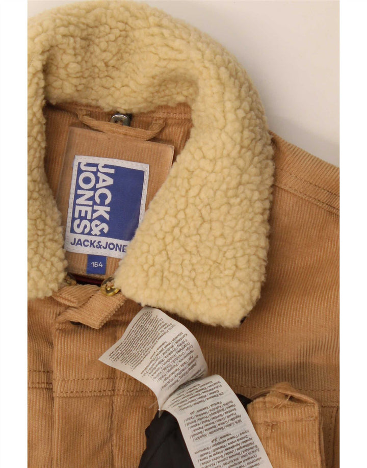 Вельветовая куртка Jack & Jones для мальчиков 13–14 лет, бежевый, хлопок