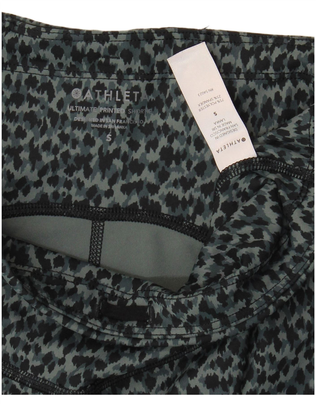 Женские спортивные шорты Athleta UK 8, маленькие серые, полиэстер с животным принтом