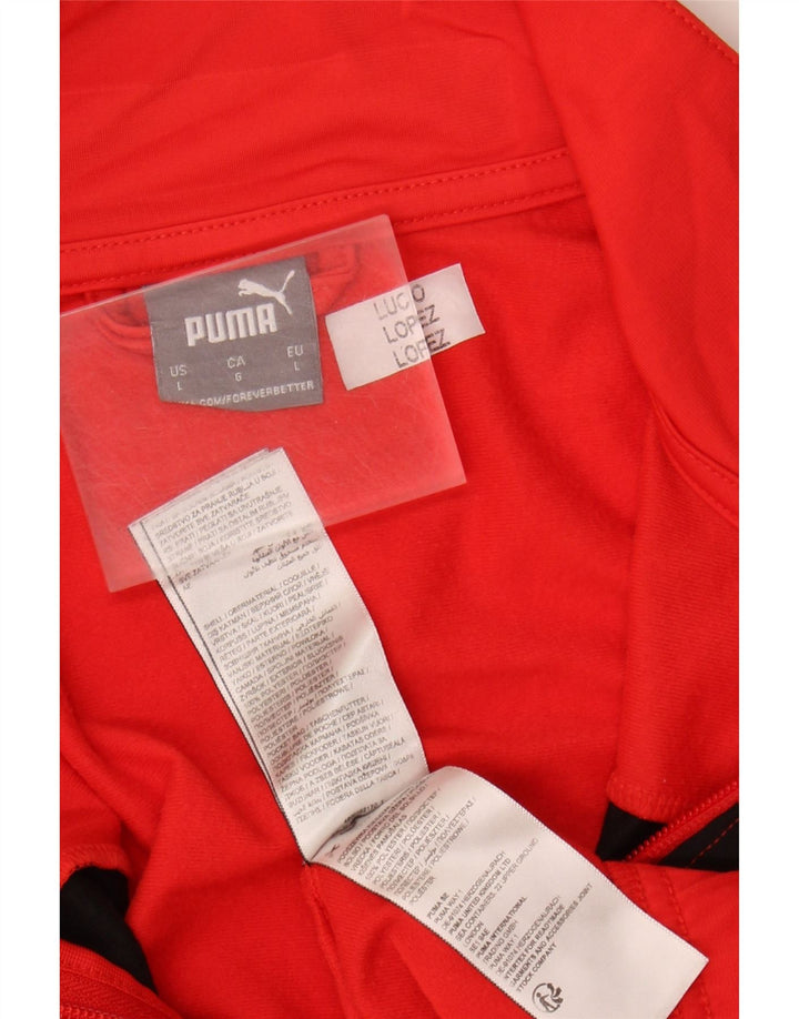 PUMA Mens Graphic Tracksuit Top Jacket Large Red Colourblock Polyester Vintage Puma and Second-Hand Puma from Messina Hembry 