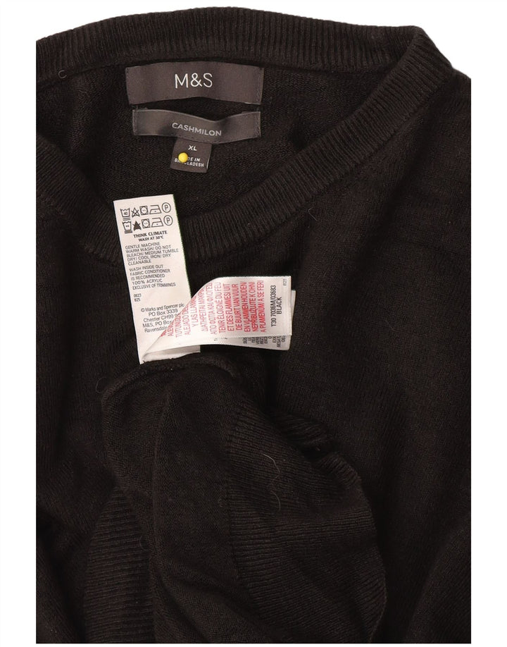 Женский джемпер с круглым вырезом Marks & Spencer XL, черный акрил