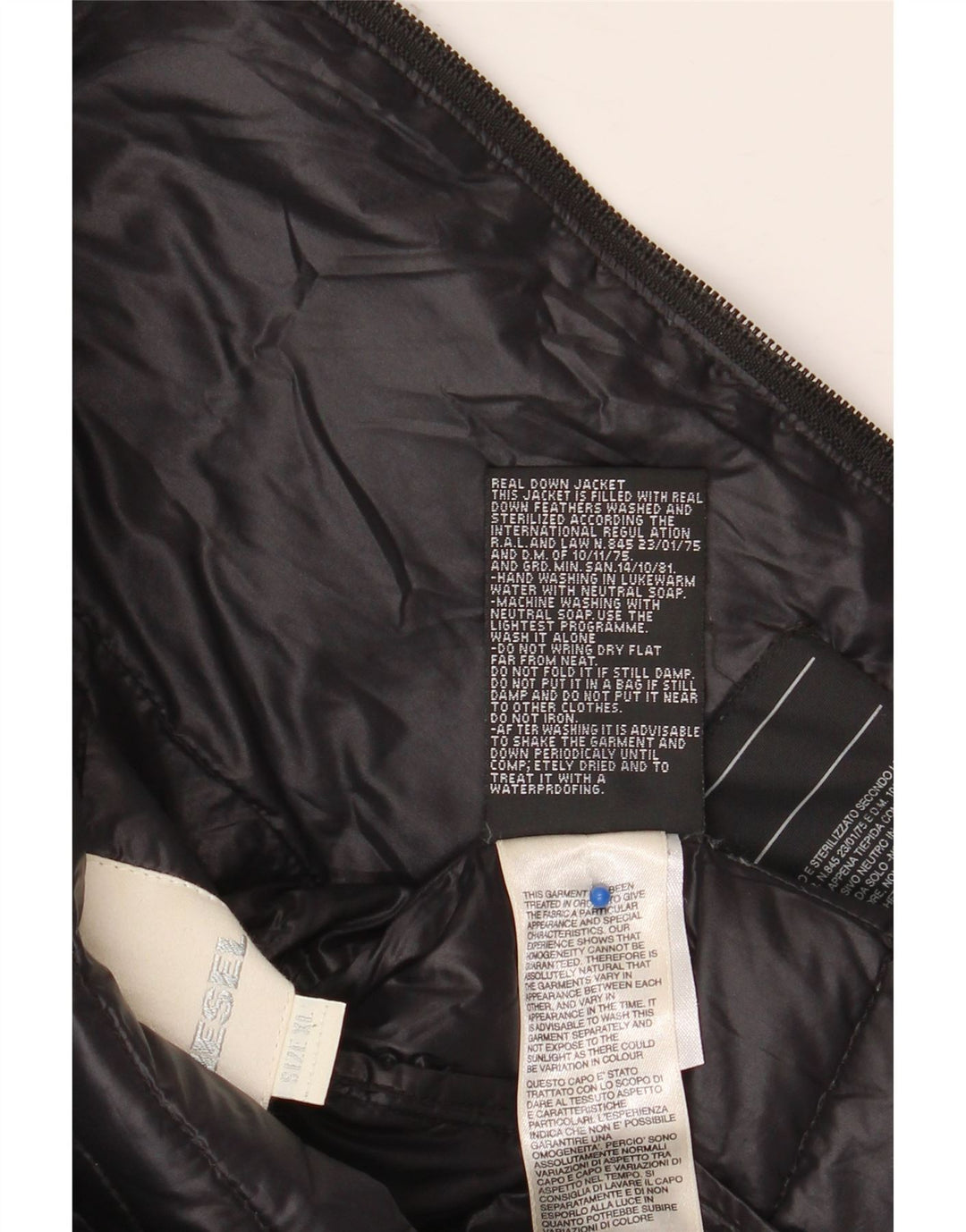 Утепленная куртка DIESEL для девочек 11–12 лет, XL, черный нейлон