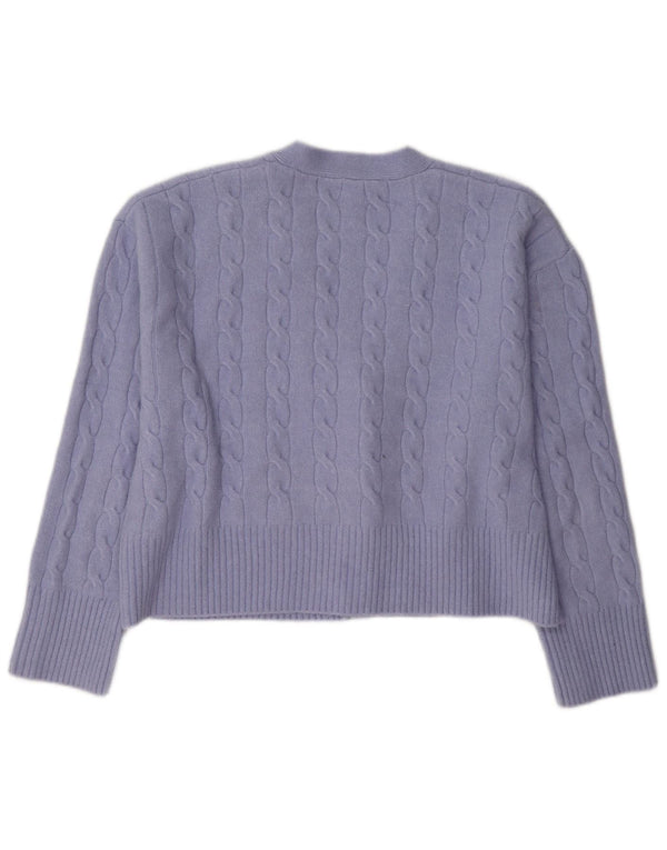 Женский укороченный кардиган Zara UK 14, полиэстер, средний фиолетовый цвет
