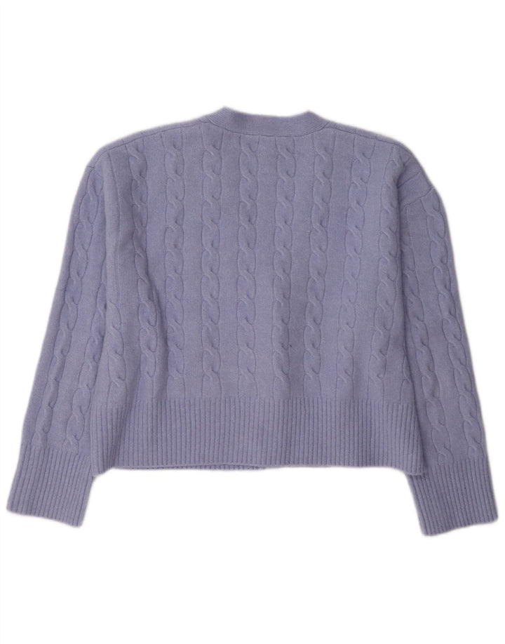 Женский укороченный кардиган Zara UK 14, полиэстер, средний фиолетовый цвет