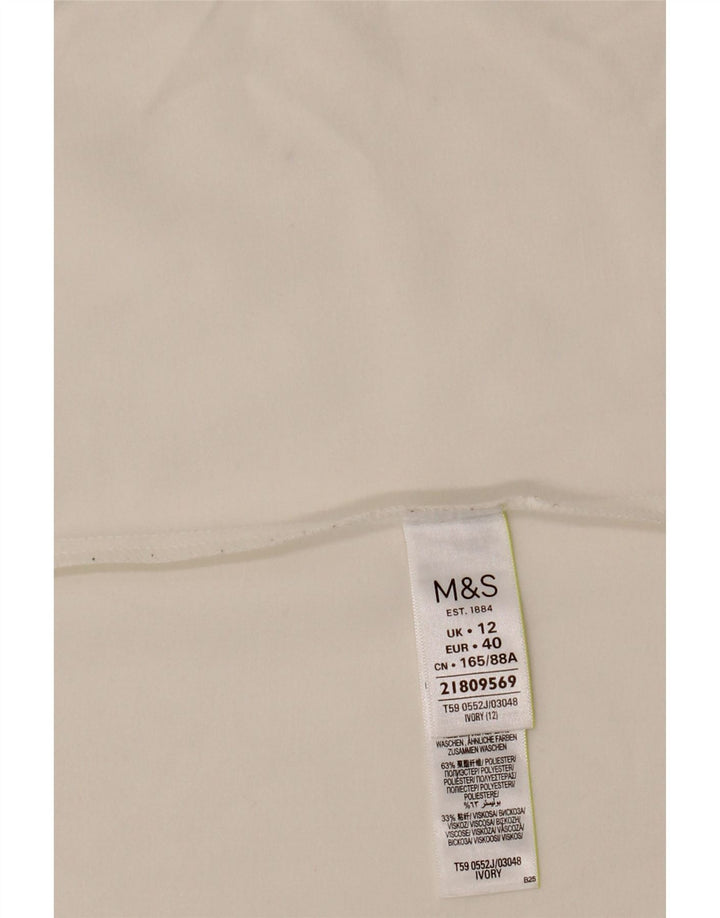 Женский открытый пиджак с рукавами 3/4 MARKS & SPENCER UK 12, средний белый