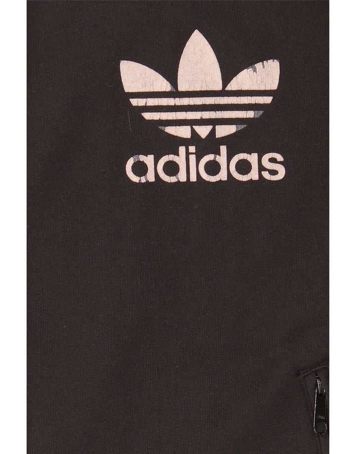 Мужской свитер с капюшоном на молнии Adidas среднего черного цвета из полиэстера