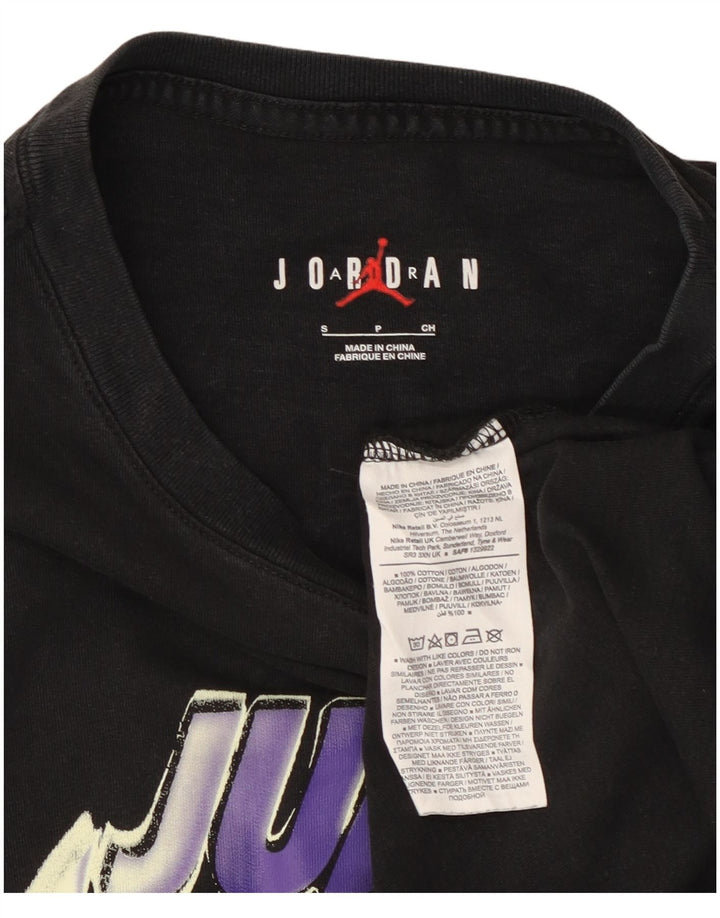 Мужская футболка с рисунком JORDAN, маленькая, черная, хлопковая