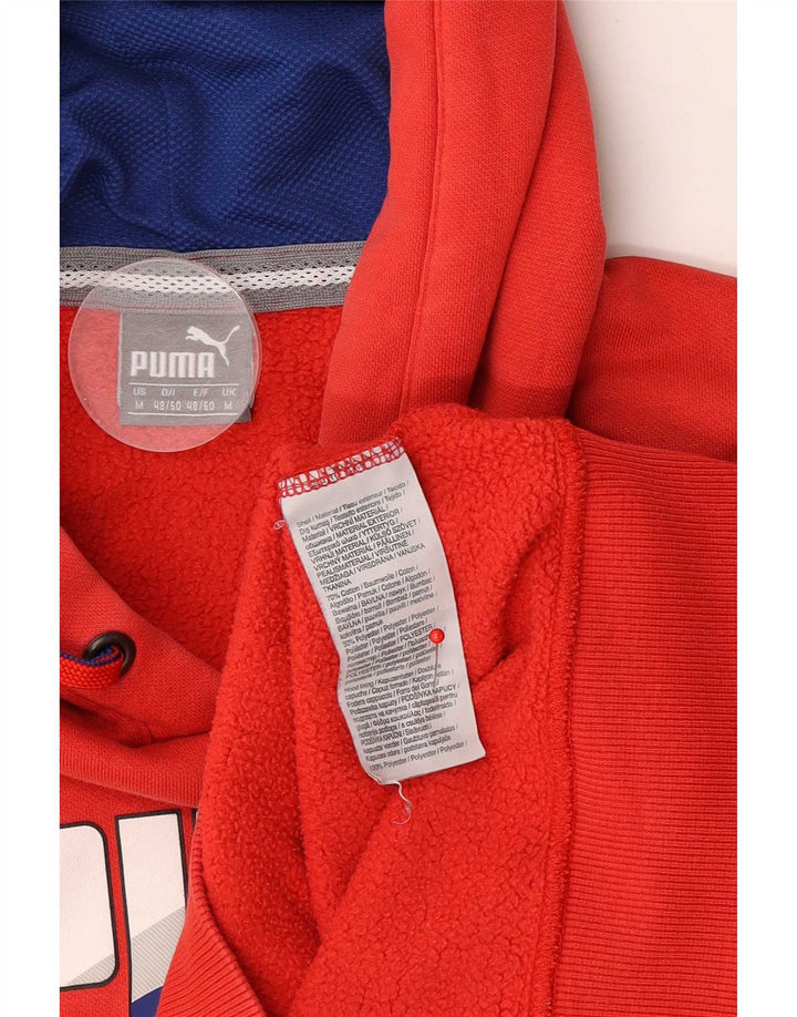 Мужской джемпер с капюшоном Puma, красный, хлопковый